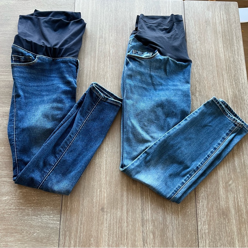 Old Navy Maternity Skinny Jeans Bundle Full Panel Size 8 and 10